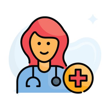 Doktor vektörü ana hatları simge biçimi illüstrasyonunu doldurdu. EPS 10 dosyası