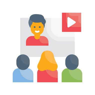 Seminer vektörü Düz simge biçimi illüstrasyonu. EPS 10 dosyası