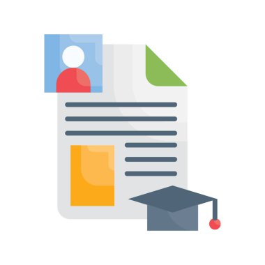 Müfredat vektörü Düz simge biçimi illüstrasyonu. EPS 10 dosyası