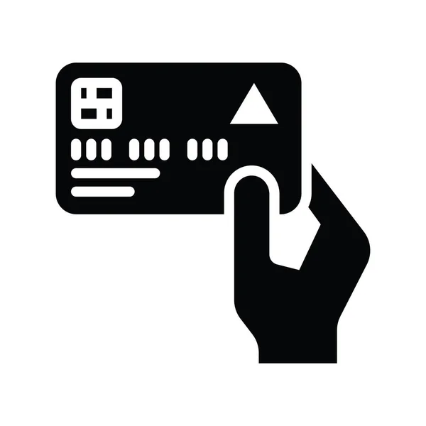 Kreditkarten Zahlungs Vektor Solide Icon Stil Illustration Eps Datei — Stockvektor