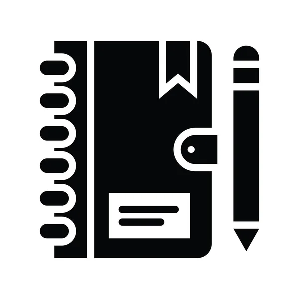 Notebook Vektor Solide Icon Stil Illustration Eps Datei — Stockvektor