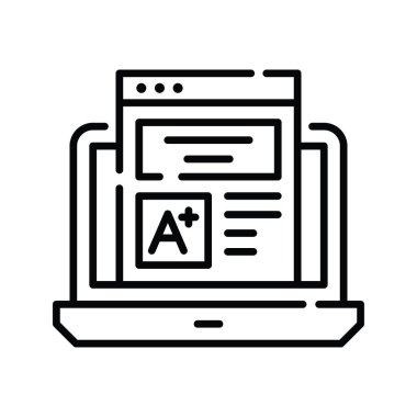 Transcript vektör ana hatları simge biçimi illüstrasyonu. EPS 10 dosyası