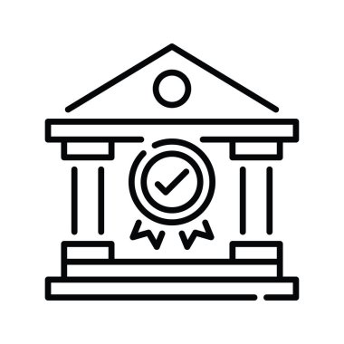 Akredite vektör taslağı simge biçimi illüstrasyonu. EPS 10 dosyası