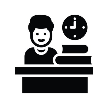 Çalışma vektörü katı simge biçimi illüstrasyonu. EPS 10 dosyası