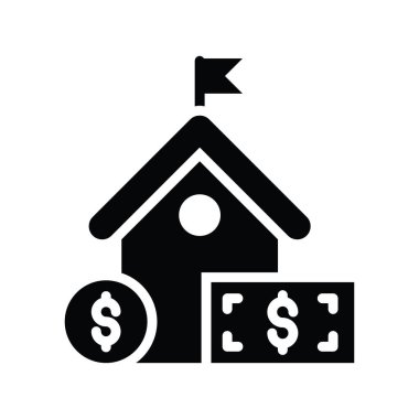 Ücret vektörü katı simge biçimi illüstrasyonu. EPS 10 dosyası