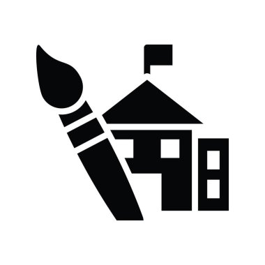 Liberal sanatlar fakültesi vektörü katı ikon stili illüstrasyon. EPS 10 dosyası