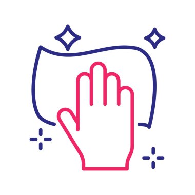 Islak temizlik vektörü 2 renk çizgisi simgesi çizimi. EPS 10 dosyası