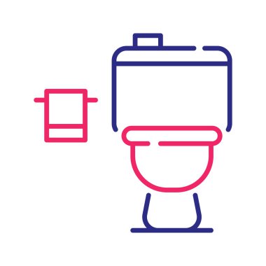 Tuvalet hijyeni vektörü 2 renk çizgisi ikonu çizimi. EPS 10 dosyası