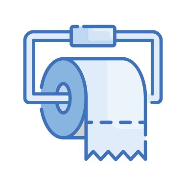 Tuvalet Kağıdı Mavi vektör serisi simgesi çizimi. EPS 10 dosyası
