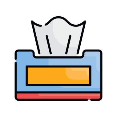 Peçete vektörü ana hatlı simge biçimi illüstrasyonunu doldurdu. EPS 10 dosyası