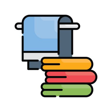 Çamaşır hijyen vektörü taslak simge biçimi illüstrasyonunu doldurdu. EPS 10 dosyası