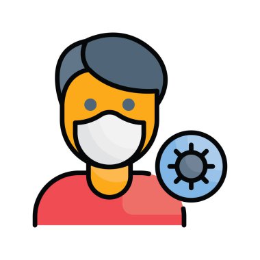 Solunum Maskesi vektörü ana hatları simge biçimi illüstrasyonunu doldurdu. EPS 10 dosyası