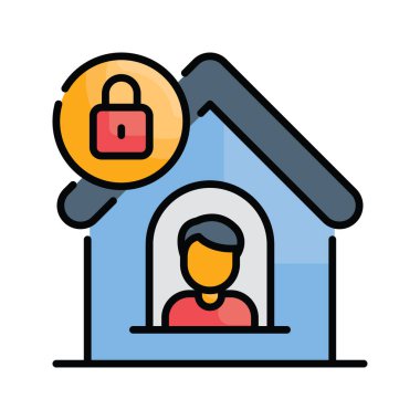 Karantina vektörü ana hatlı simge biçimi illüstrasyonunu doldurdu. EPS 10 dosyası