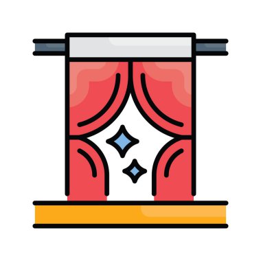 Havalandırma odası vektörü ana hatlı simge biçimi illüstrasyonunu doldurdu. EPS 10 dosyası