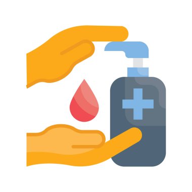 El dezenfektanı vektörü düz simge stili çizim. EPS 10 dosyası