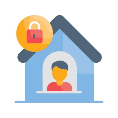 Karantina vektörü Düz simge biçimi illüstrasyonu. EPS 10 dosyası