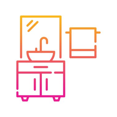 Tuvalet hijyen vektörü Gradyan simgesi çizimi. EPS 10 dosyası