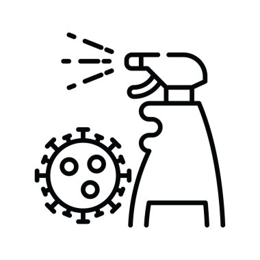 Dezenfeksiyon vektörü ana hatları simge biçimi illüstrasyonu. EPS 10 dosyası