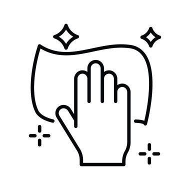 Islak temizlik vektörü ana hatları simge biçimi illüstrasyonu. EPS 10 dosyası