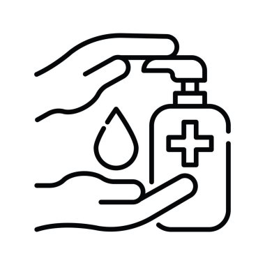 El dezenfektanı vektör taslağı ikon stili illüstrasyon. EPS 10 dosyası