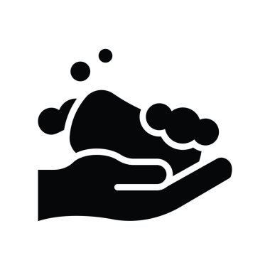 Sabun vektörü katı ikon stili çizim. EPS 10 dosyası