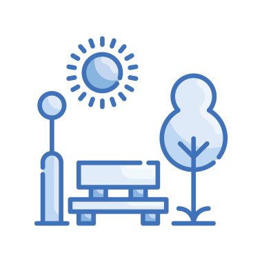 Park vektörü Blue serisi simge biçimi illüstrasyonu. Eps 10 dosyası