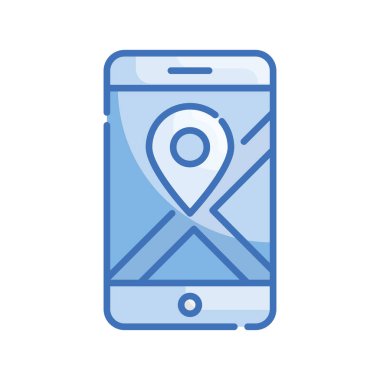 Mobil GPS Mavi vektör serisi simge biçimi illüstrasyonu. Eps 10 dosyası