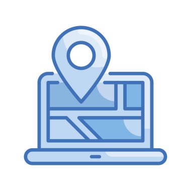 Harita konum vektörü Mavi serisi simge biçimi illüstrasyonu. Eps 10 dosyası