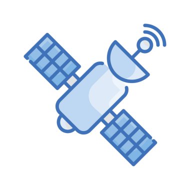 Uydu vektörü Mavi serisi simge biçimi illüstrasyonu. Eps 10 dosyası