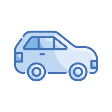 Araba vektörü Mavi serisi ikon stili illüstrasyon. Eps 10 dosyası