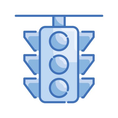Trafik Işığı Mavi vektörü serisi simge biçimi illüstrasyonu. Eps 10 dosyası