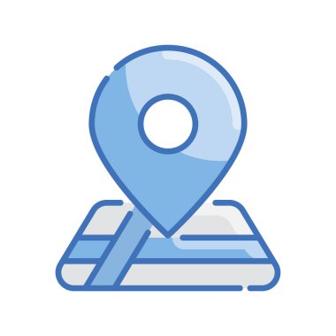 Konum vektörü Mavi serisi simge biçimi illüstrasyonu. Eps 10 dosyası