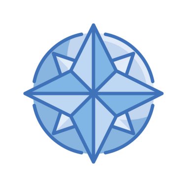 Rüzgar gül vektörü Mavi serisi simgesi çizimi. Eps 10 dosyası