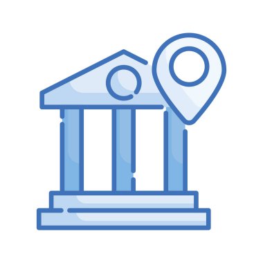 Banka vektörü Blue serisi simge biçimi illüstrasyonu. Eps 10 dosyası