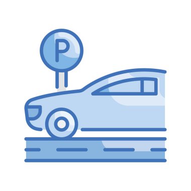 Park vektörü Mavi serisi ikon biçimi illüstrasyonu. Eps 10 dosyası