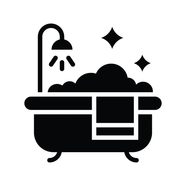 シャワーバスベクターソリッドアイコンスタイルイラスト Eps ファイル — ストックベクタ
