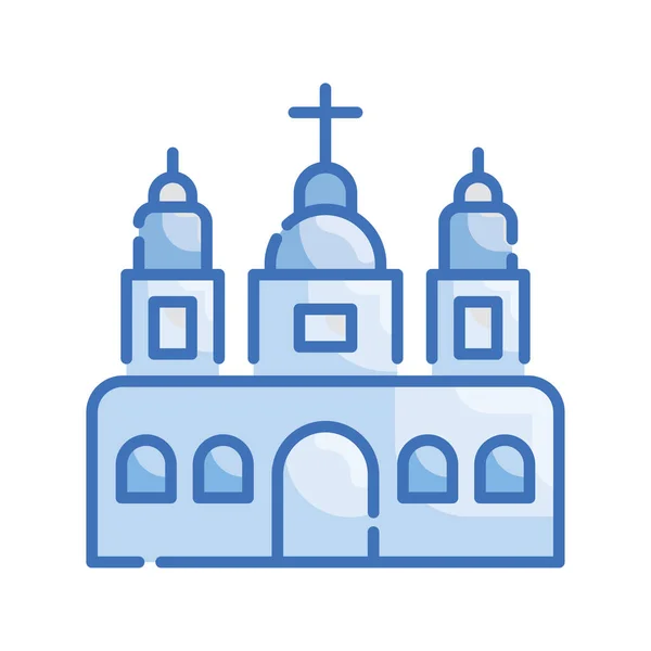 Igreja Vetor Série Azul Ícone Estilo Ilustração Arquivo Eps — Vetor de Stock
