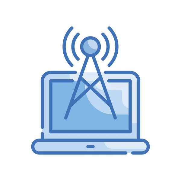 Wifi Vector Ícone Série Azul Ilustração Estilo Arquivo Eps —  Vetores de Stock
