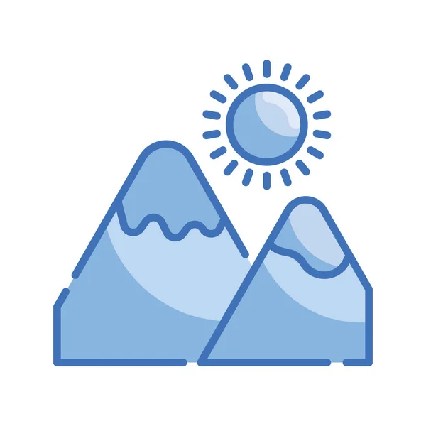 Montañas Vector Serie Azul Icono Estilo Ilustración Archivo Eps — Vector de stock