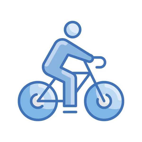 Fahrrad Vektor Blaue Serie Ikone Stil Illustration Eps Datei — Stockvektor