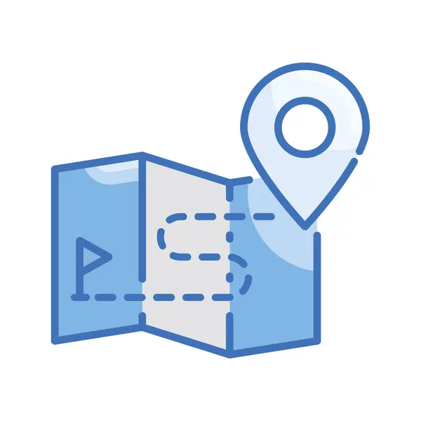 Mapa Vector Ícone Série Azul Ilustração Estilo Arquivo Eps —  Vetores de Stock