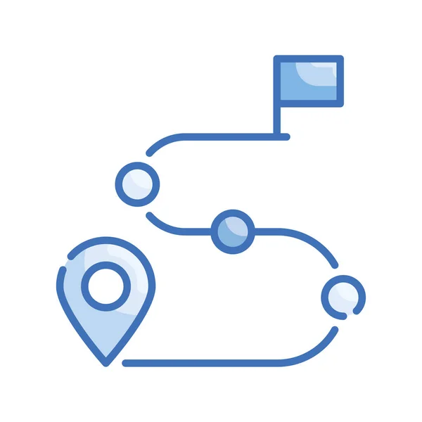 Routenvektor Blaue Serie Icon Stil Illustration Eps Datei — Stockvektor