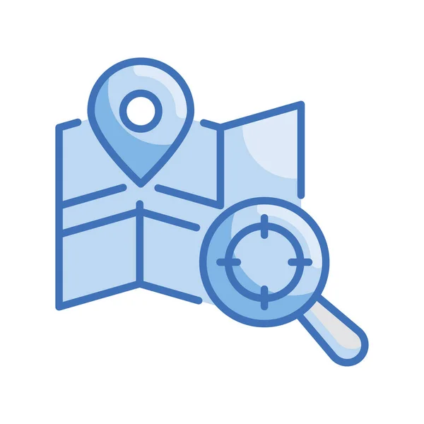 Mapa Busca Vetor Série Azul Ícone Estilo Ilustração Arquivo Eps — Vetor de Stock