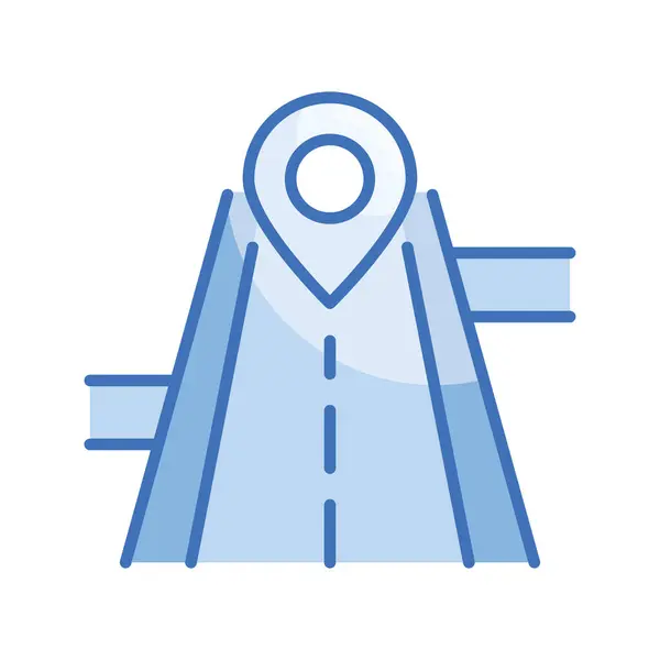 Vecteur Route Illustration Style Icône Série Bleue Fichier Eps — Image vectorielle