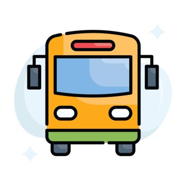 Otobüs vektörü ana hatları doldurulmuş simge biçimi illüstrasyonu. Eps 10 dosyası