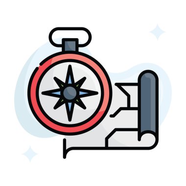 Pusula vektörü ana hatlı simge biçimi illüstrasyonuName Eps 10 dosyası