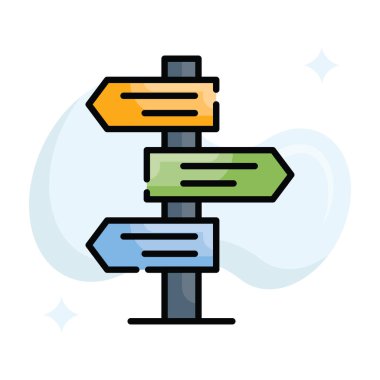 Yönlendirme İşaretleri vektörü ana hatları simge biçimi illüstrasyonunu doldurdu. Eps 10 dosyası