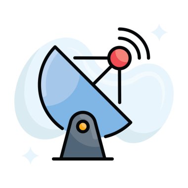 GPS Sinyal vektörü ana hatlı simge biçimi illüstrasyonunu doldurdu. Eps 10 dosyası