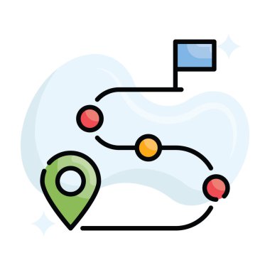 Yönlendirme vektörü ana hatlı simge biçimi illüstrasyonu. Eps 10 dosyası