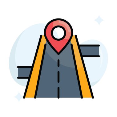 Yol vektörü taslak simge biçimi illüstrasyonunu doldurdu. Eps 10 dosyası